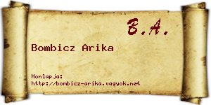 Bombicz Arika névjegykártya
